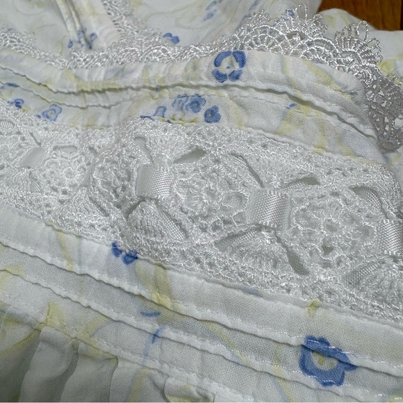 EILEEN WEST Cap sleeve sleeveless babydoll short floral nightgown S - Picture 16 of 16